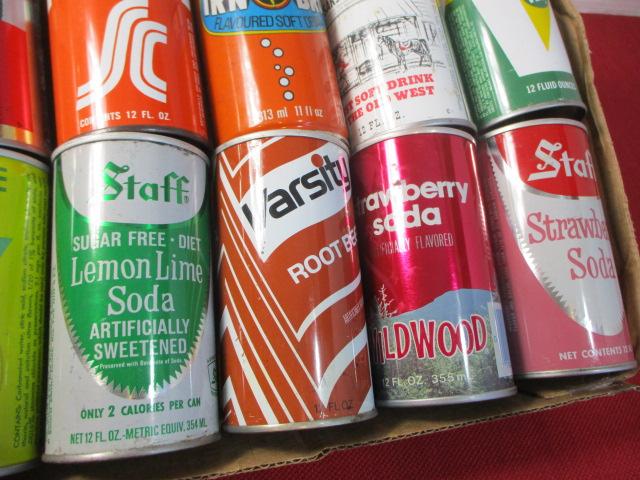 Mixed Advertising Soda/Pop Flat Top Cans-Lot of 12