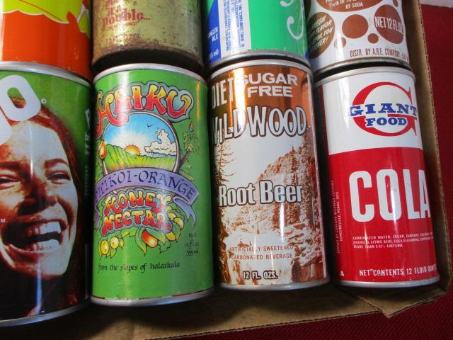 Mixed Advertising Soda/Pop Flat Top Cans-Lot of 12