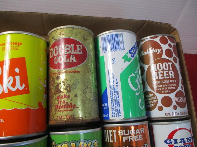 Mixed Advertising Soda/Pop Flat Top Cans-Lot of 12