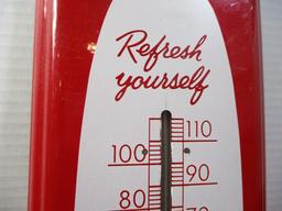 Coca-Cola Metal Art Deco Style Advertising Thermometer