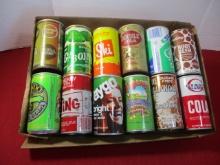 Mixed Advertising Soda/Pop Flat Top Cans-Lot of 12