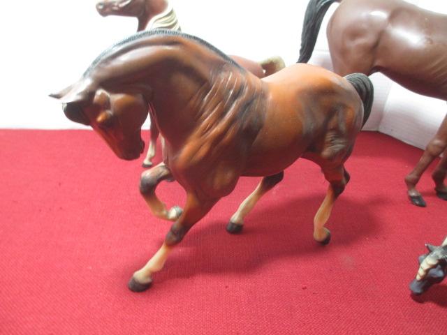 Scale Model Plastic Painted Horses-Lot of 4