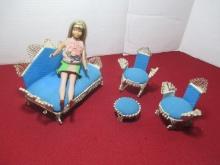 Barbie Midge w/ Aluminum Vintage Doll Furniture
