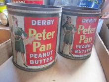 Peter Pan Peanut Butter Advertising Tins-Lot of 2