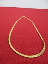 18k Gold Herringbone Chain Necklace