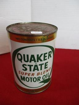 Quaker State Super Blend1 Quart Advertising Can w/ Contents-A