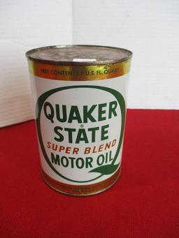 Quaker State Super Blend1 Quart Advertising Can w/ Contents-A