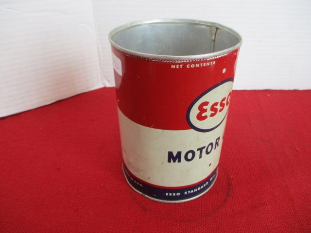 Esso Motor Oil Metal Advertising Can