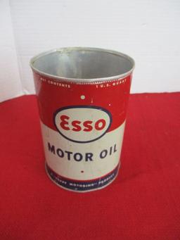 Esso Motor Oil Metal Advertising Can