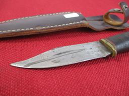 *Early Marbles Leather Handle Knife with Sheath