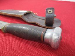 *Early Marbles Leather Handle Knife with Sheath