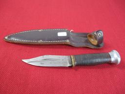 *Early Marbles Leather Handle Knife with Sheath