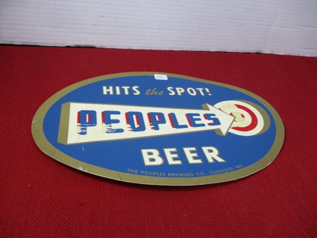 The People's Brewing Oval Advertising Sign