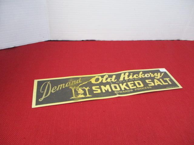 Old Hickory Smoked Salt advertising Sign