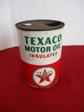 Texaco Motor Oil Metal Advertising Can
