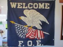 Fraternal Order of the Eagles Club Vintage Welcome Flag