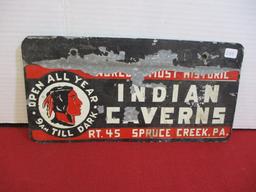 Indian Caverns Spring Cree, PA. Original License Plate