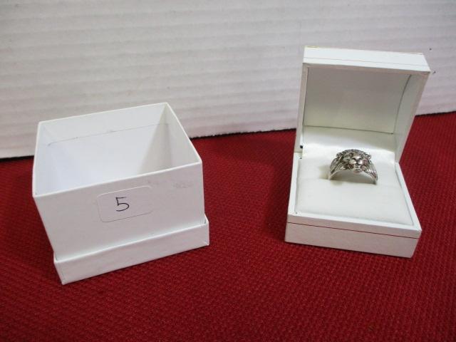 Sterling Silver Lion Head Ring