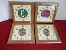 Vintage Automobile Advertising Clock Faces-Lot of 4