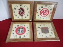 Vintage Automobile Advertising Clock Faces-Lot of 4