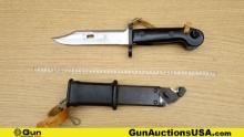 East Germany AK47 COLLECTOR'S Bayonet. Excellent. Black Bakelite Handle with Leather Knuckle Strap,