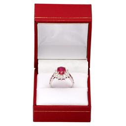 14k White Gold 2.88ct & 0.46ct Ruby 0.57ct Diamond Ring