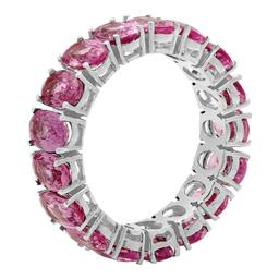 14k White Gold 10.04ct Pink Sapphire Eternity Band Ring