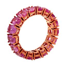 14k Rose Gold 10.25ct Pink Sapphire Eternity Band Ring