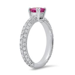18K White Gold Setting with 0.93ct Pink Sapphire and 0.83ct Diamond Ladies Ring
