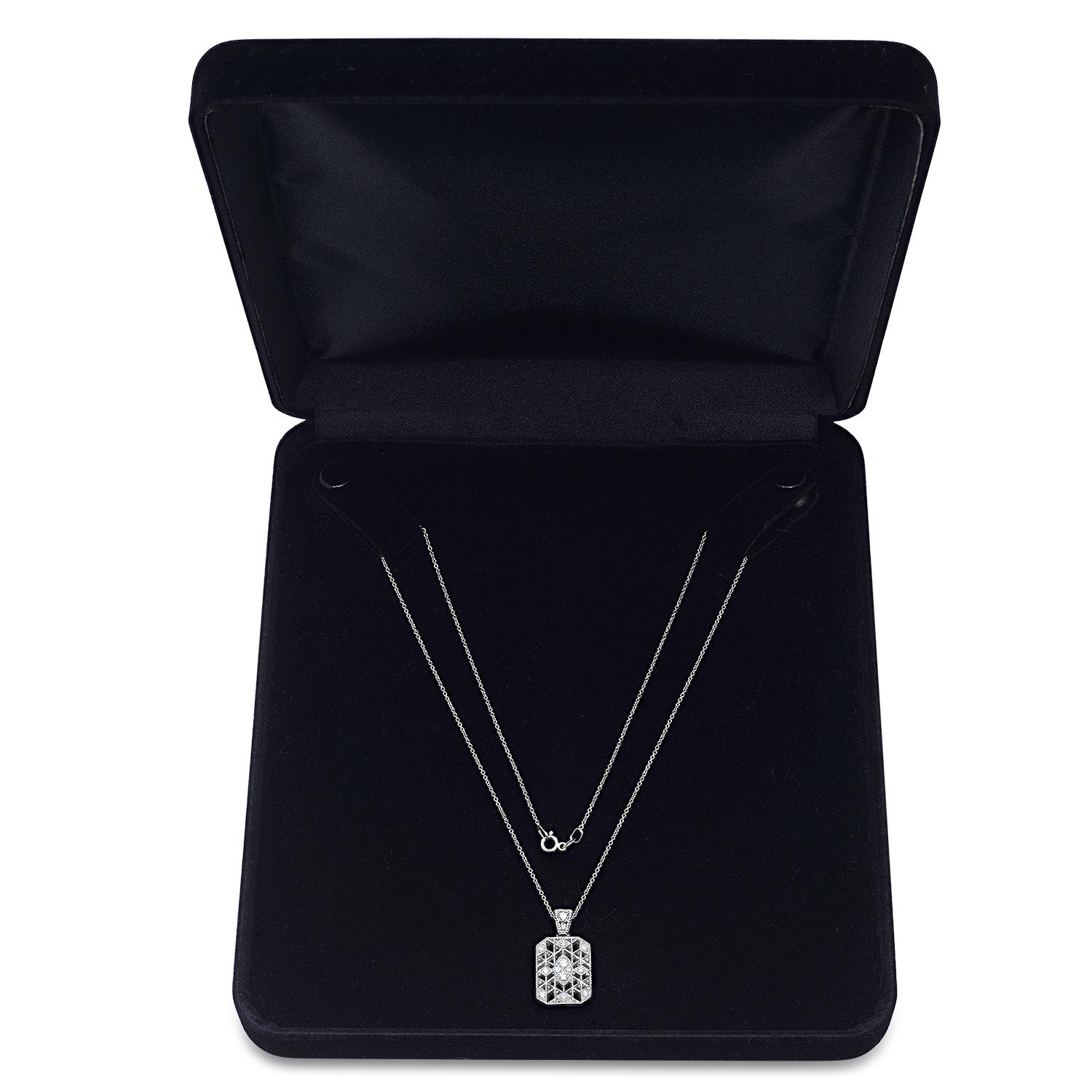 14K White Gold Setting with 0.40ct Diamond Pendant