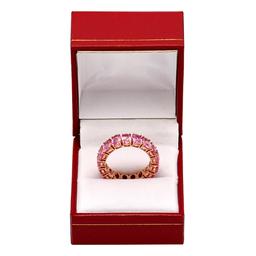 14k Rose Gold 11.12ct Pink Sapphire Eternity Band Ring