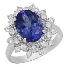 14k White Gold 3.32ct Tanzanite 0.72ct Diamond Ring