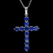 14K Gold 2.30ct Sapphire Pendant