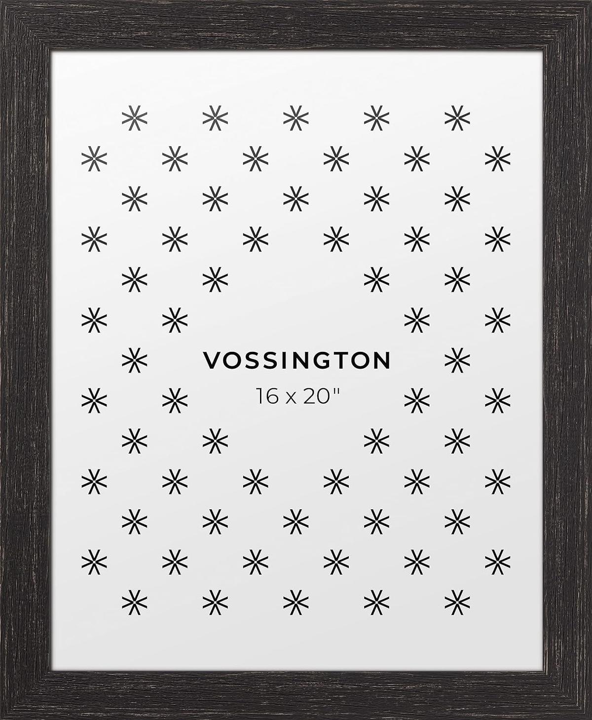 Vossington 16x20 Picture Frame, Distressed Black Frame Color, (Faux Wood Grain), Retail $45.00
