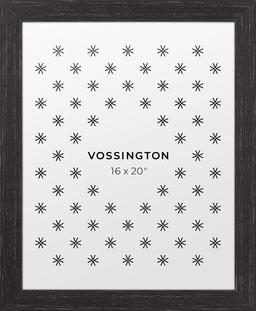 Vossington 16x20 Picture Frame, Distressed Black Frame Color, (Faux Wood Grain), Retail $45.00
