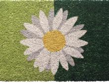 1'4 X 2'4 One Daisy Indoor/Outdoor Coir Doormat, Green/White - Entryways, Retail $40.00