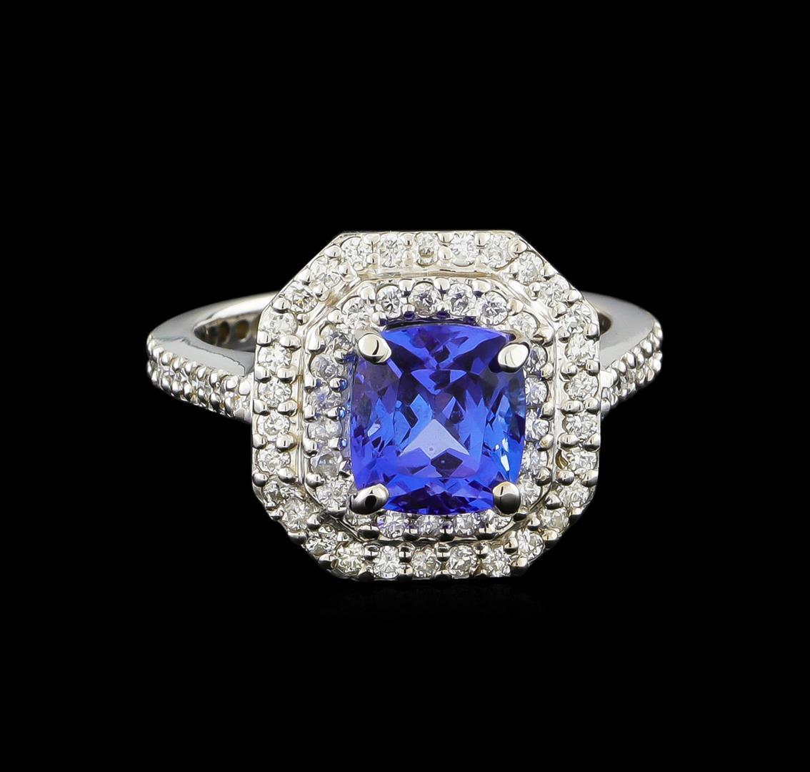 14KT White Gold 2.00 ctw Tanzanite and Diamond Ring