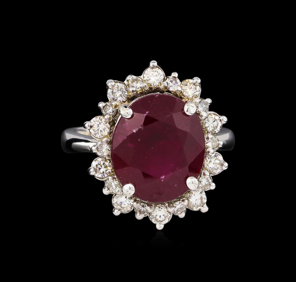 14KT White Gold 8.81 ctw Ruby and Diamond Ring