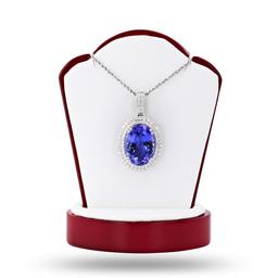 18.75 ctw Tanzanite and 1.39 ctw Diamond Platinum Pendant/Necklace (GIA CERTIFIE