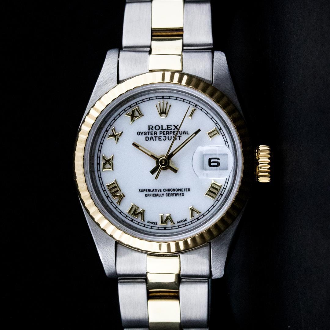 Rolex Ladies White Roman Oyster Band Wristwatch 26MM