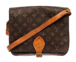 Louis Vuitton Brown Monogram Leather Cartouchiere GM Messenger Bag