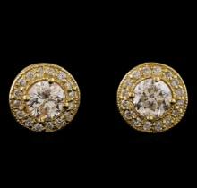 1.34 ctw Diamond Earrings - 14T Yellow Gold
