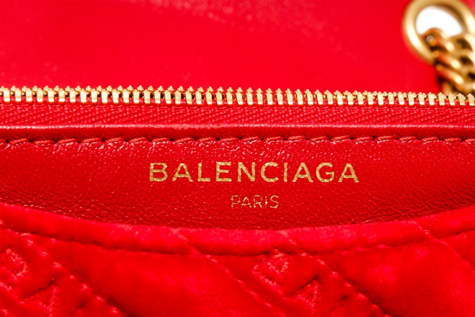 Balenciaga Red Velvet BB Chain Shoulder Bag