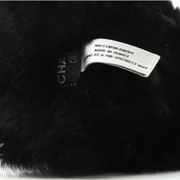 Chanel CC Wristband Lapin Fur Black