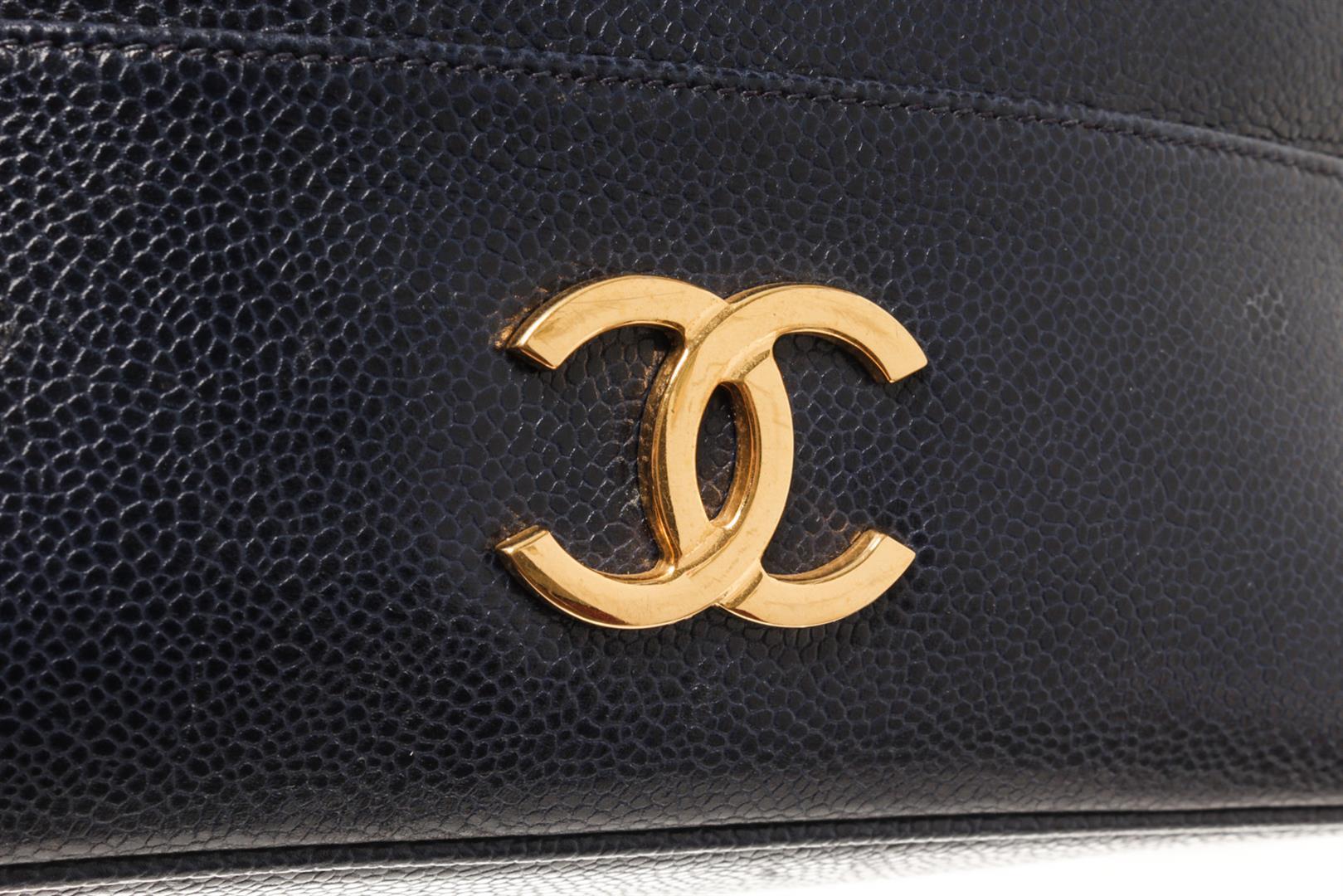 Chanel Navy Caviar Leather Triple CC Shoulder Bag