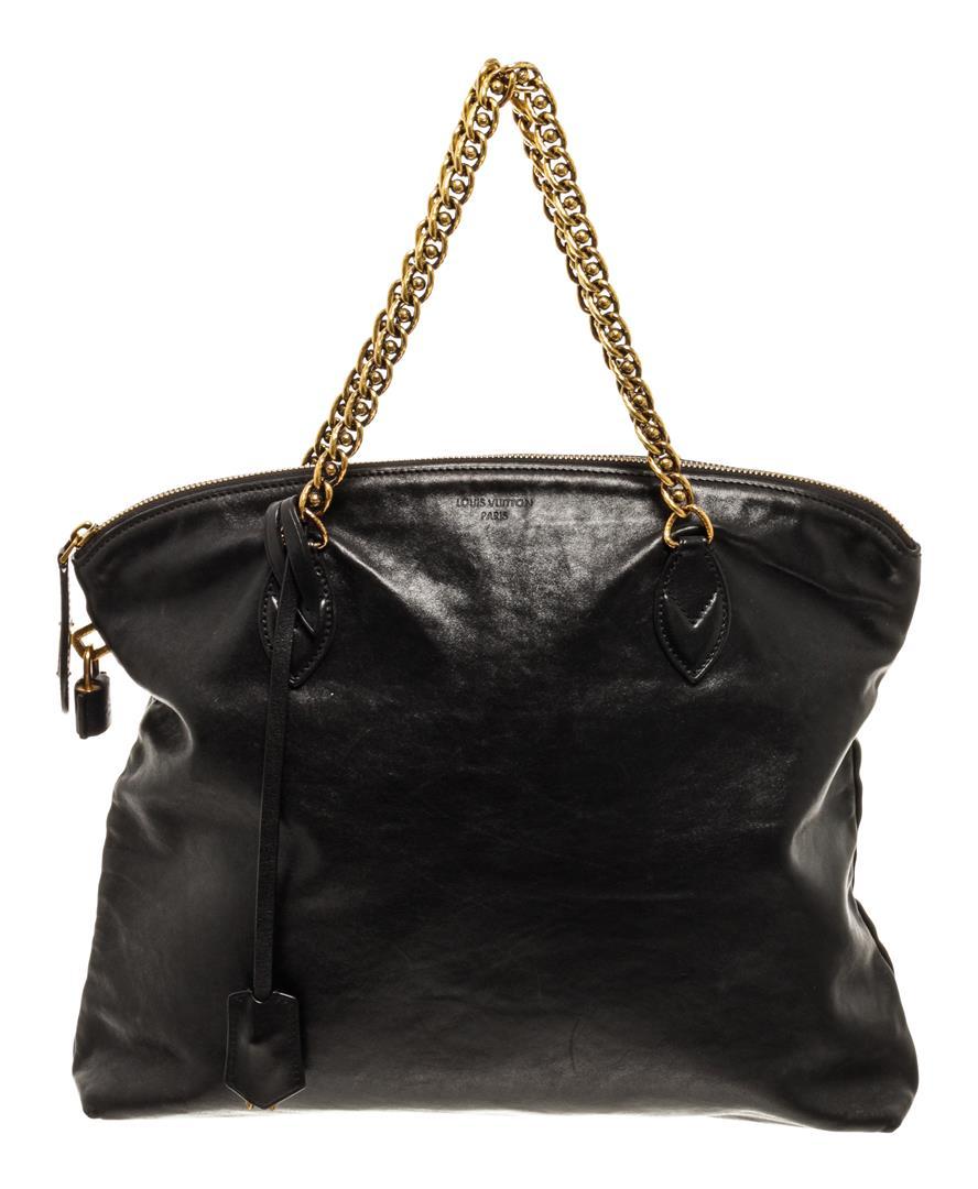 Louis Vuitton Black Leather Lockit Shoulder Bag