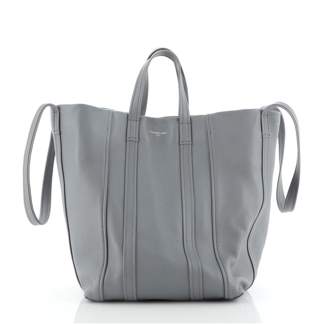 Balenciaga Laundry Cabas Tote Leather Small Gray