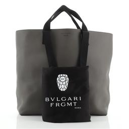 Bvlgari Fragment Convertible Tote Leather Neutral