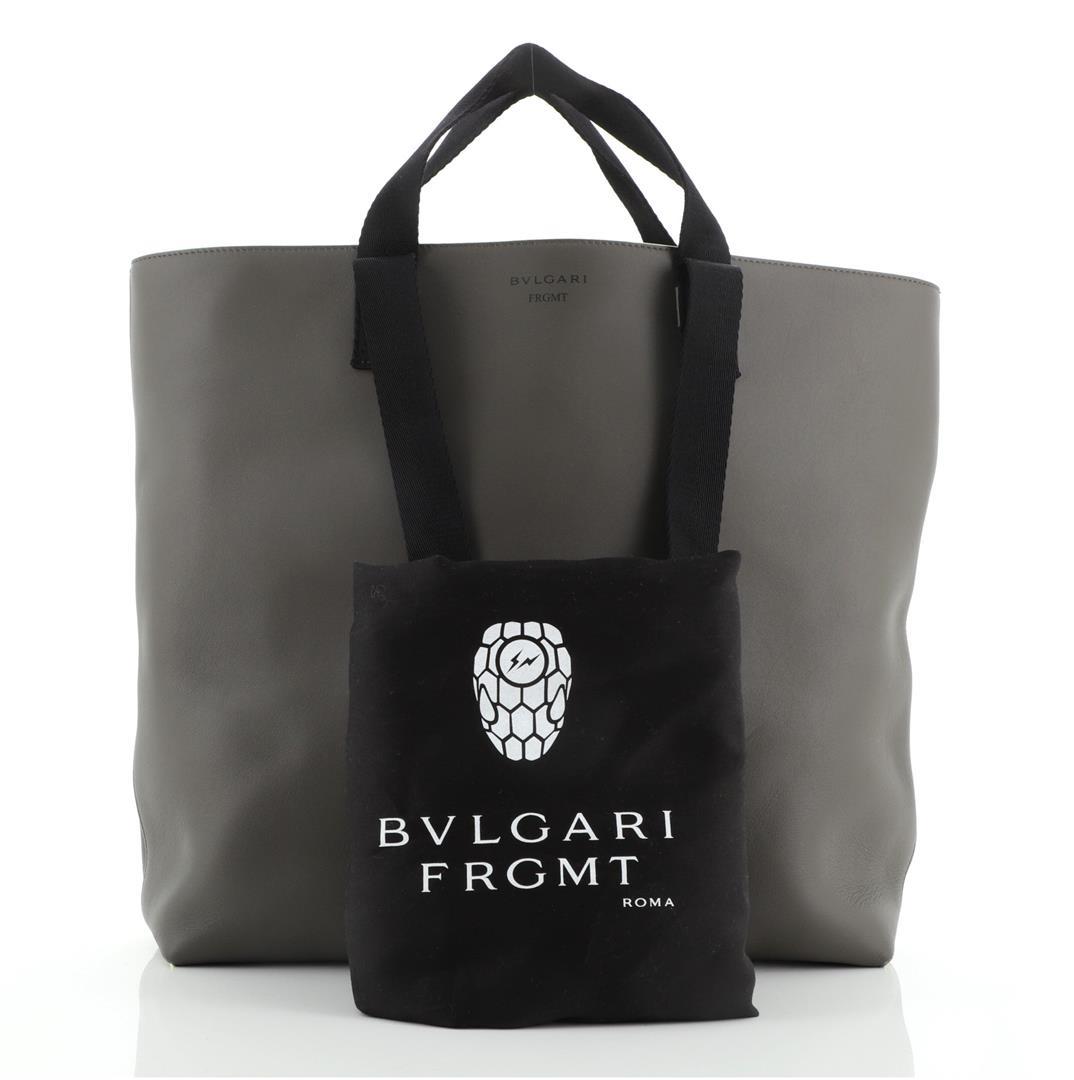 Bvlgari Fragment Convertible Tote Leather Neutral