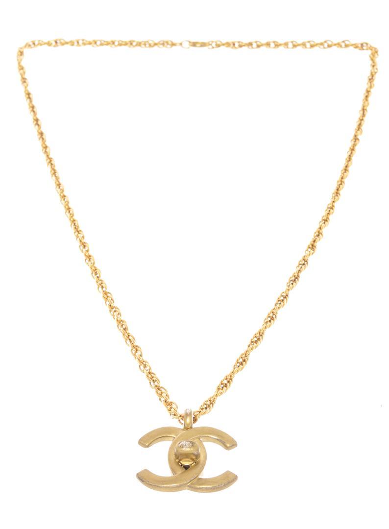 Chanel Gold Plated CC Turn-Lock Chain Nacklace